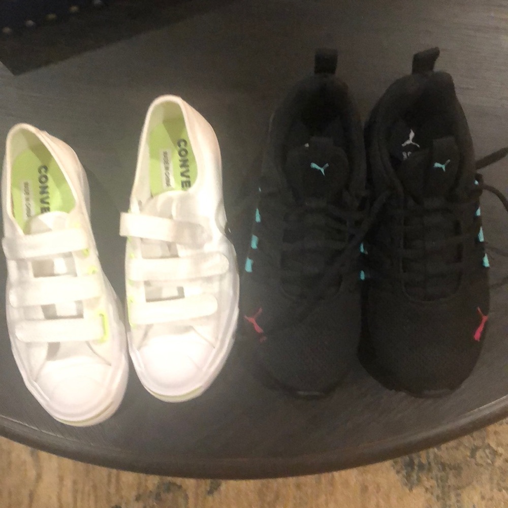 Size 4.5 girls sneakers - 2 pairs